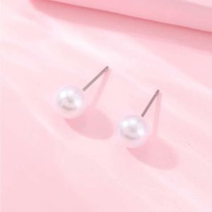 New Sterling Silver 925 Faux Pearl Stud Earrings